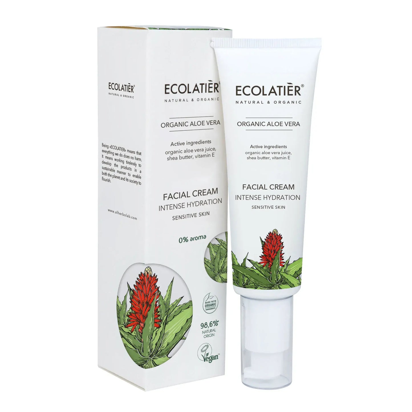 Crema facial hidratación intensa aloe vera ecológico ECOLATIER