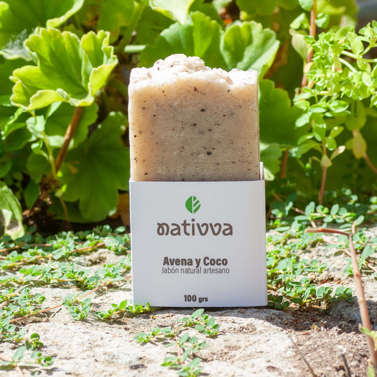 Jabón Sólido Calmante de Aceite de Oliva, Avena y Coco 100 g – Artesano