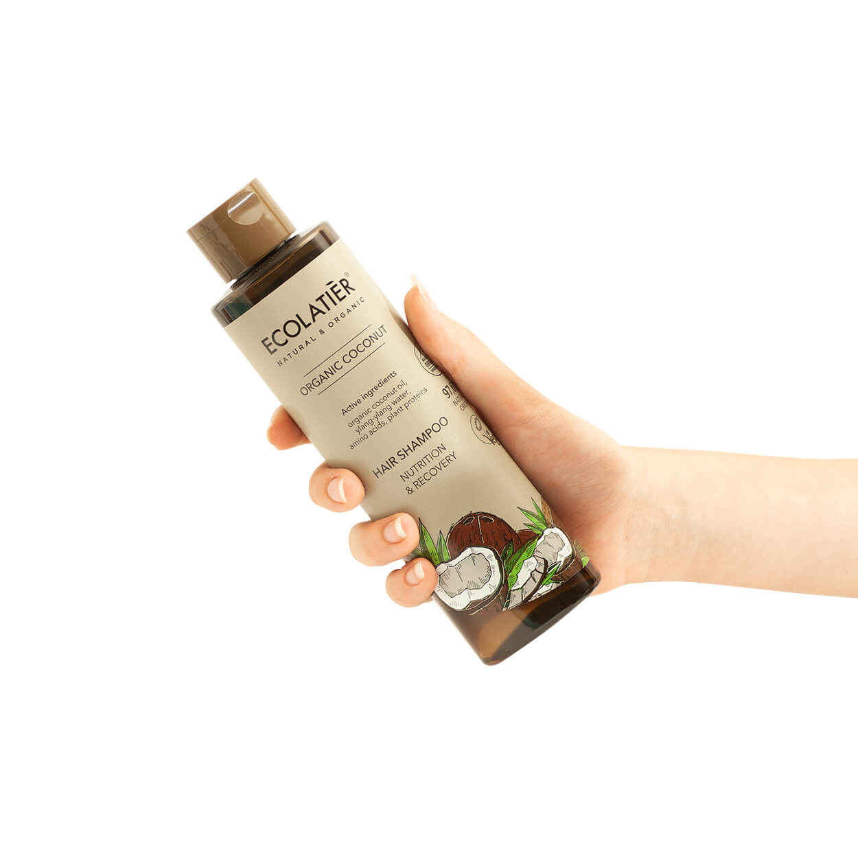 Champú de coco ecológico para cabello seco y dañado — Nativva