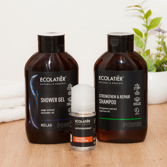 Ritual cuidado Completo para Él — ducha, cabello y protección en 3 pasos