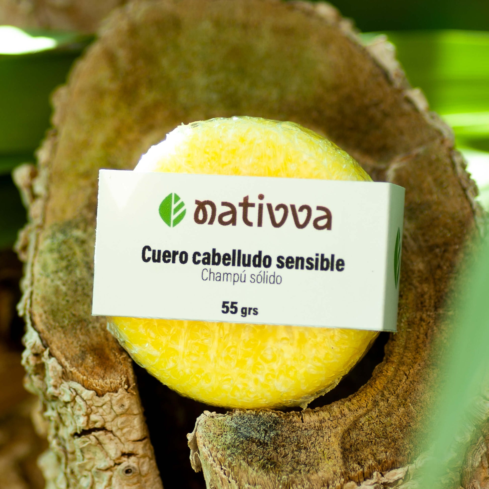 Champú sólido para cuero cabelludo sensible con aloe vera y pantenol