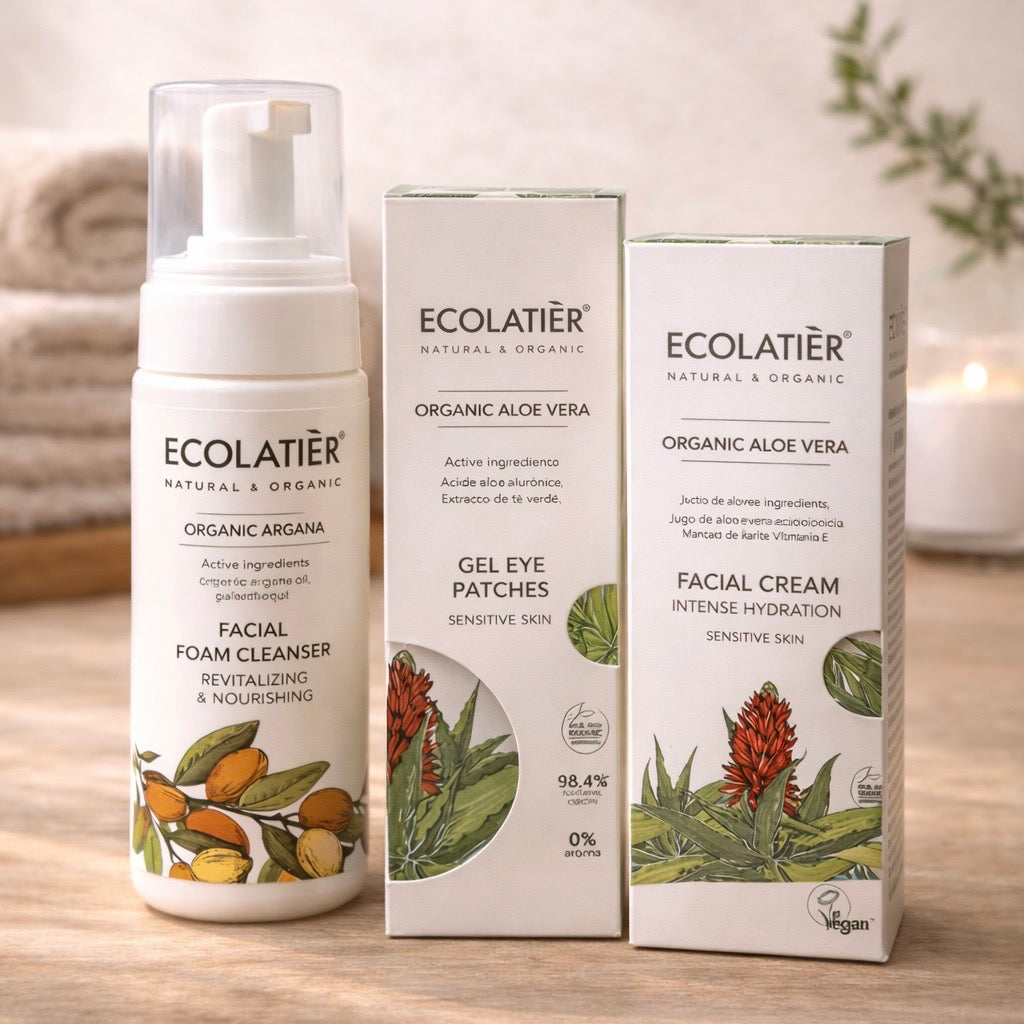 Ritual facial Esencial — piel limpia, hidratada y con contorno de ojos cuidado en 3 pasos