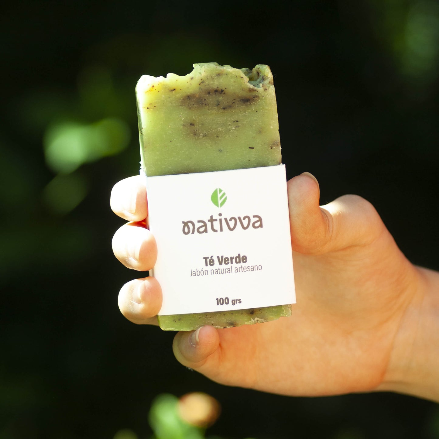 Jabón Sólido de Aceite de Oliva, Árbol del Té y Té Verde 100 g – Artesano