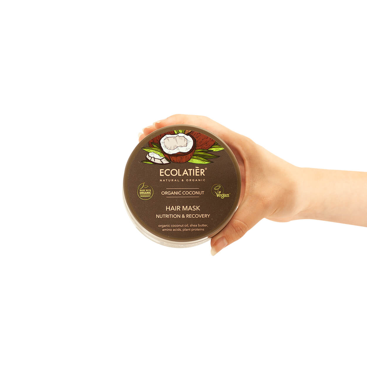 Mascarilla de coco ecológico para nutrición y recuperación capilar — Nativva