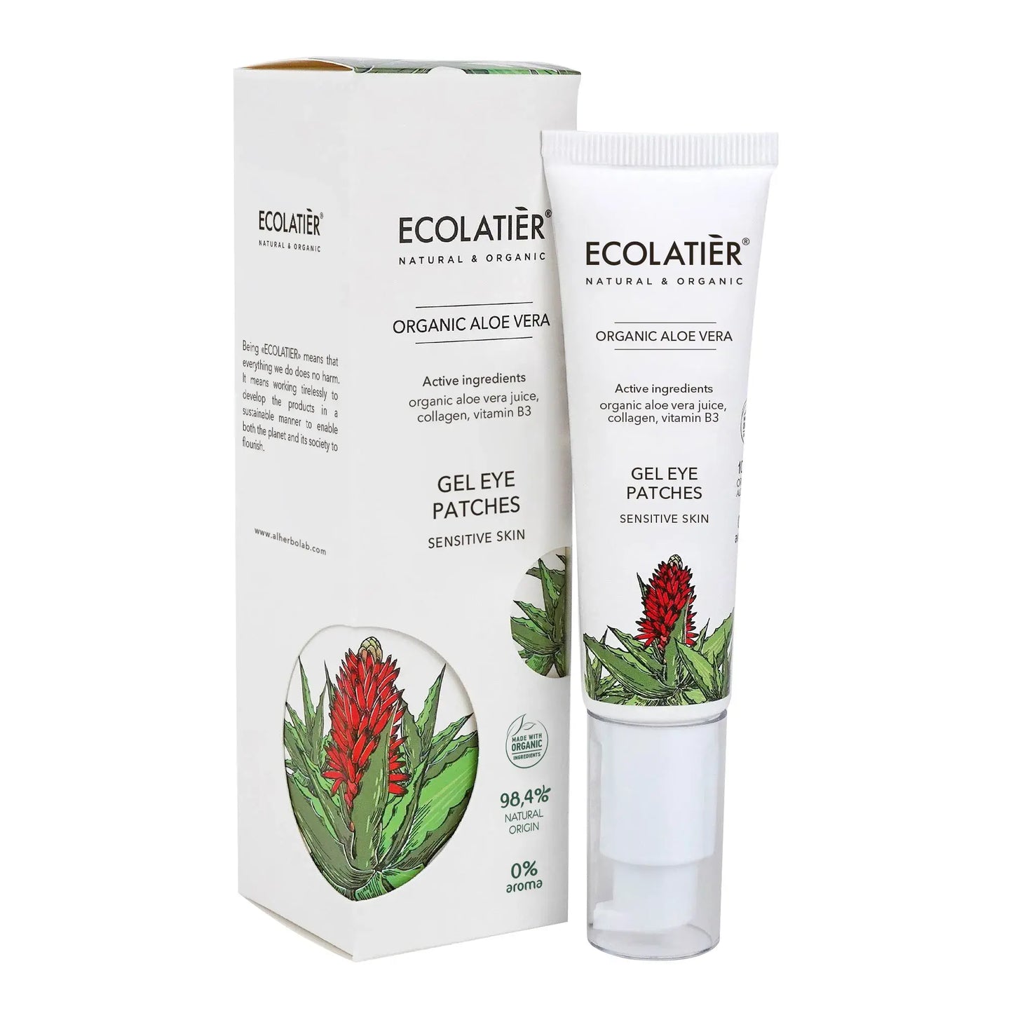 Gel contorno de ojos aloe vera ecológico Ecolatier textura ligera hidratante