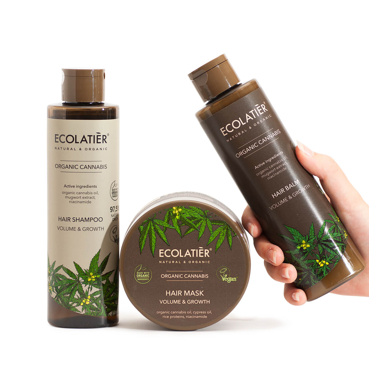 Ritual Capilar Esencial Cannabis Ecológico — champú, mascarilla y bálsamo con aceite de cannabis ecológico | Nativva