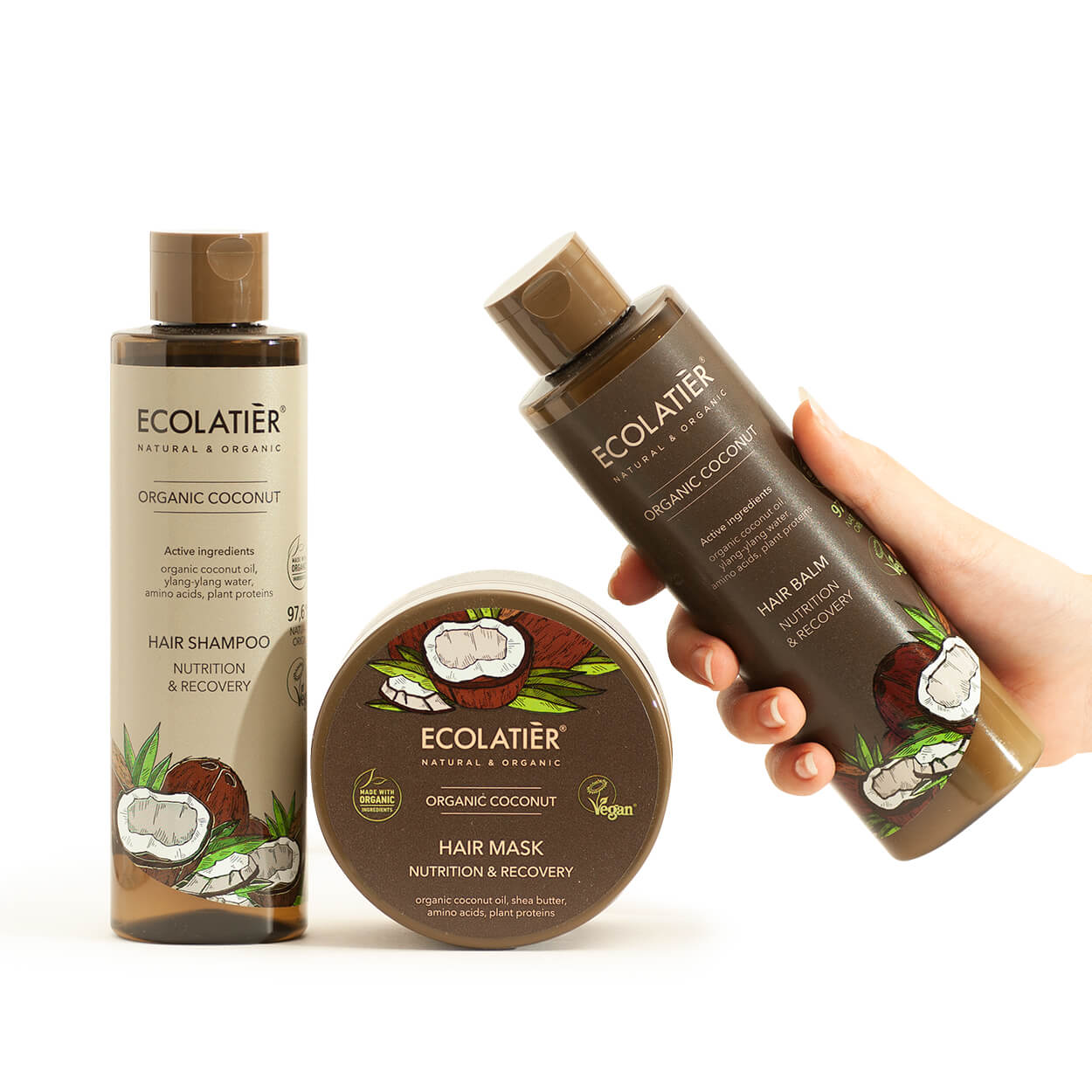Ritual Capilar Esencial Coco Ecológico — champú, mascarilla y bálsamo — Nativva