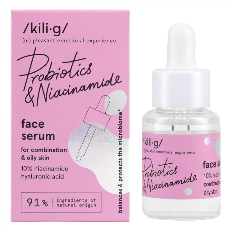 Sérum facial KILIG con niacinamida y probióticos
